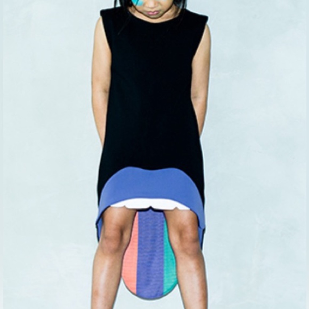 Velvet Caviar Graphic Mouth Dress Girls 5T Boutique Artsy HTF Statement Dress